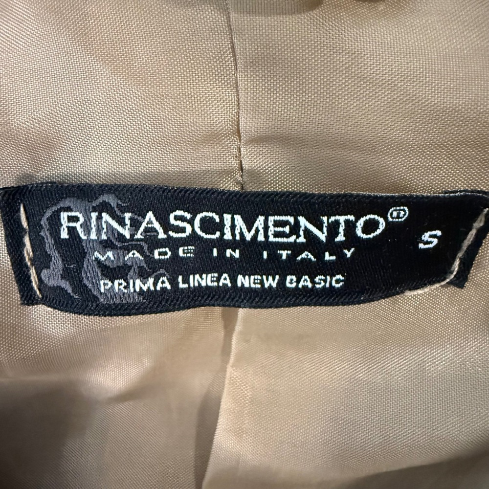 Rinascimento Women's Camel Wool Blend Bow Collar Coat Size S Made in Italy‎ - Picture 5 of 7